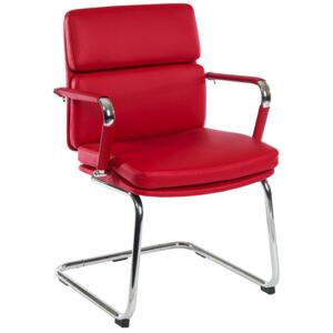 Crowne Leather Faced Visitor Chair (Red)