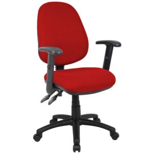 Full Lumbar 2 Lever Operator Chair With Adjustable Arms, Burgundy