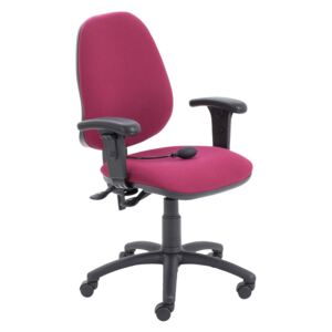 Orchid Lumbar Pump Ergonomic Operator Chair With Height Adjustable Arms, Burgundy