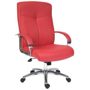 Hoxton High Back Leather Chair, Red