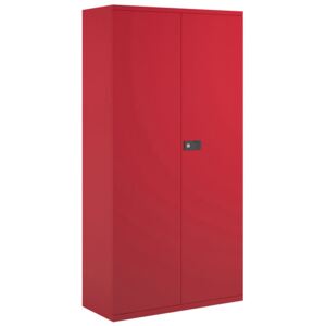 Bisley Economy Double Door Steel Cupboard, 4 Shelf - 91wx40dx197h (cm), Red