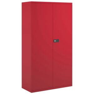 Bisley Economy Double Door Steel Cupboard, 3 Shelf - 91wx40dx181h (cm), Red