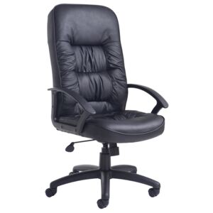 Nero High Back Leather Faced Executive Chair, Black