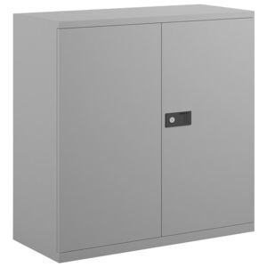 Bisley Economy Double Door Steel Cupboard, 1 Shelf - 91wx40dx100h (cm), Grey