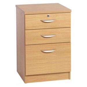 Small Office 3 Drawer Filing Cabinet, Classic Oak