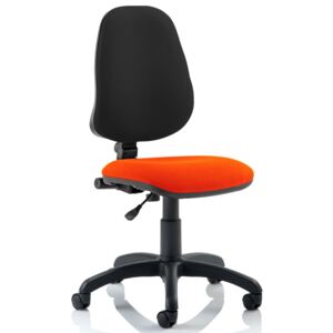 Lunar 1 Lever Two Tone Fabric Operator Chair (No Arms), Tabasco Red