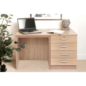 Small Office Desk Set With 4 Standard Drawers (Sandstone)