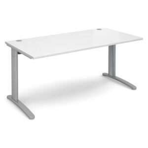 Trinity Rectangular Desk, 160wx80dx73h (cm), Silver/White