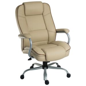 Colossal Duo Executive Cream Leather Chair, Cream
