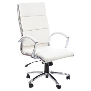 Andorra High Back Leather Faced Executive Chair, White