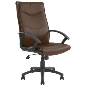 Corbett High Back Leather Faced Chair, Brown