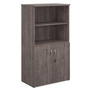 All Grey Oak Open Top Cupboards, 3 Shelf - 80wx47dx144h (cm)