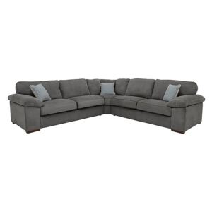 Home Large Fabric Corner Sofa - Grey
