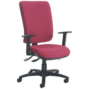 Polnoon Extra High Back Operator Chair With Height Adjustable Arms, Havana
