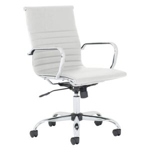 Besos Medium Back Bonded Leather Executive Chair (White)