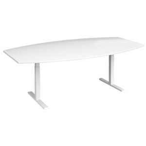 All White Premium Radial Boardroom Table