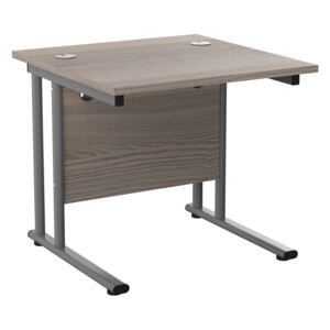 Impulse Rectangular Desk, 80wx80dx73h (cm), White/Grey Oak