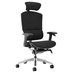 Peryton Deluxe 24 Hour Fabric Chair With Headrest, Black