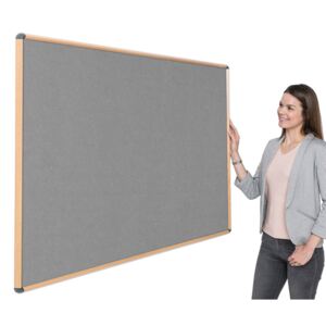Shield Eco-Colour Resist-A-Flame Wood Effect Noticeboards, Grey