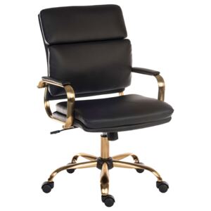 Cedric Faux Leather Vintage Executive Chair (Black)