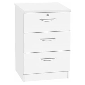 Small Office 3 Drawer CD/DVD Storage Unit, White