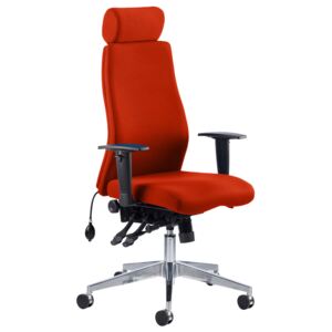Brechin High Back Fabric Executive Chair With Headrest, Tortuga