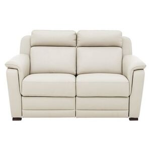 Nicoletti - Matera 2 Seater Leather Power Recliner Sofa with Pad Arms - Cream