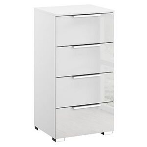 Rauch - Formes Glass 4 Drawer Narrow Chest - White