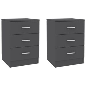 VidaXL Bedside Cabinets 2 pcs Grey 38x35x56 cm Chipboard