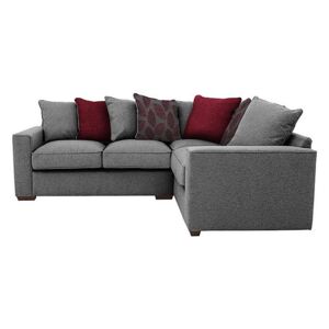 Comfi Fabric Pillow Back Corner Sofa - Grey