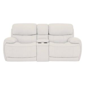Relax Station Rocco 2 Seater Fabric Power Rocker Sofa with Cupholders and Power Headrests - Cream