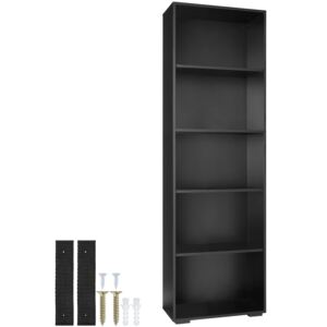 Tectake 404138 lexi bookcase with 5 shelves - black