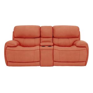 Relax Station Rocco 2 Seater Fabric Power Rocker Sofa with Cupholders and Power Headrests - Orange