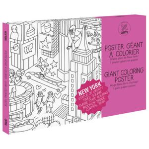 New York Colouring poster - / Giant - L 115 x 80 cm by OMY Design & Play White/Black