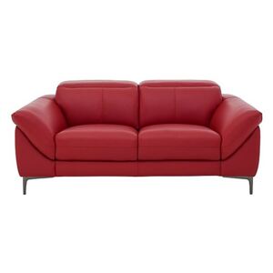 Galaxy 2 Seater Sofa with Manual Headrests - Red- World of Leather