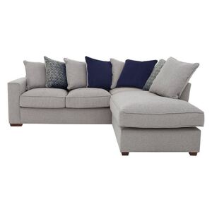 Comfi Fabric Pillow Back Corner Sofa with Chaise End Sofa Bed - Grey