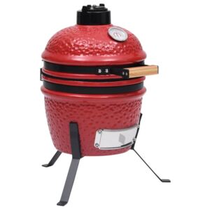 VidaXL 2-in-1 Kamado Barbecue Grill Smoker Ceramic 56 cm Red