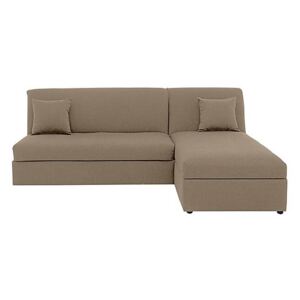 Versatile 2 Seater Fabric Chaise Sofa Bed No Arms - Beige