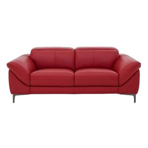 Galaxy 3 Seater Leather Sofa with Manual Headrests - Red- World of Leather