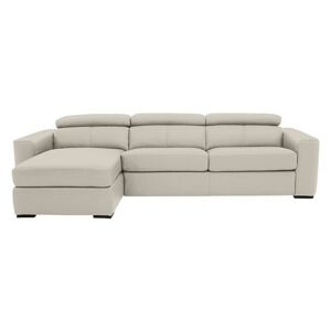 Infinity Leather Corner Chaise Sofa with Storage - Grey- World of Leather