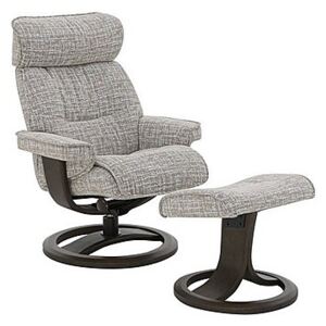 G Plan - Ergo Kalix Fabric Swivel Recliner Chair with Footstool - Grey