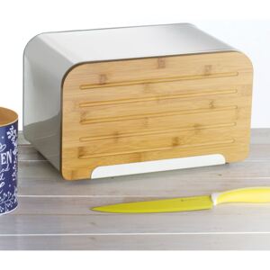 Bread box Nordic with cutting board 35 x 21,5 x 21,5 cm creamy AMBITION