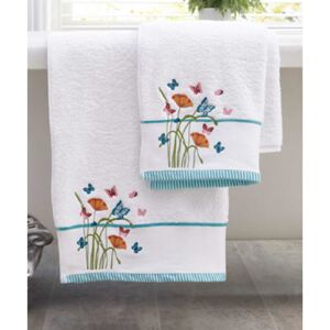 Damart Floral Embroidered Towel