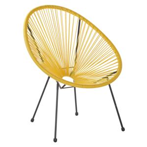 Garden Chair Yellow PE Rattan Papasan Modern Beliani