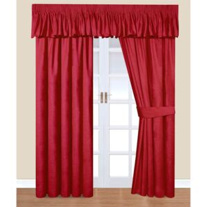 Trocadero Velvet Ready Made Curtains Red Filled Cushion