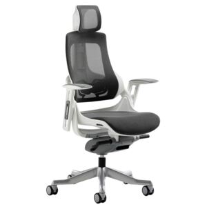 Zephyr Mesh Back Executive Operator Chair With Headrest, Charcoal