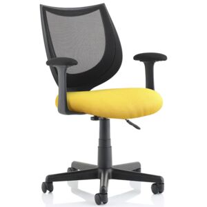 Oreto Mesh Back Chair With Fabric Seat, Senna Yellow