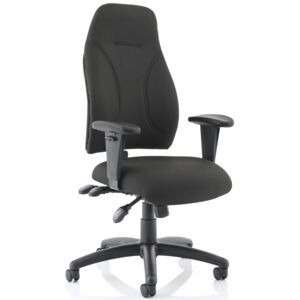 Asinaro Fabric Posture Chair (Adjustable Arms), Black