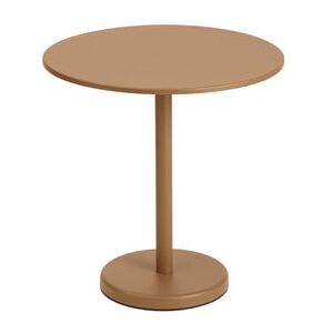 Linear Café Round table - / Ø 70 cm - Steel by Muuto Brown/Beige