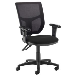 Gordy Mesh Back Operator Chair (Adjustable Arms), Black